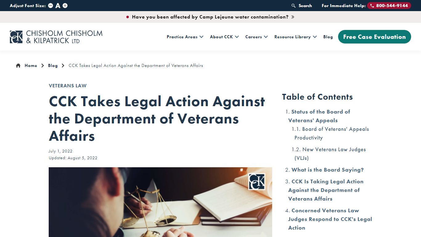 CCK Takes Legal Action Against VA | CCK Law